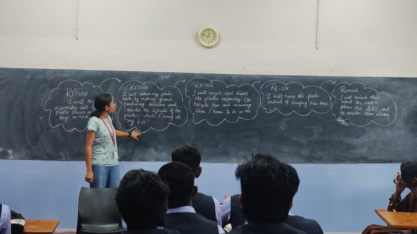 Students learning in a PASF education center